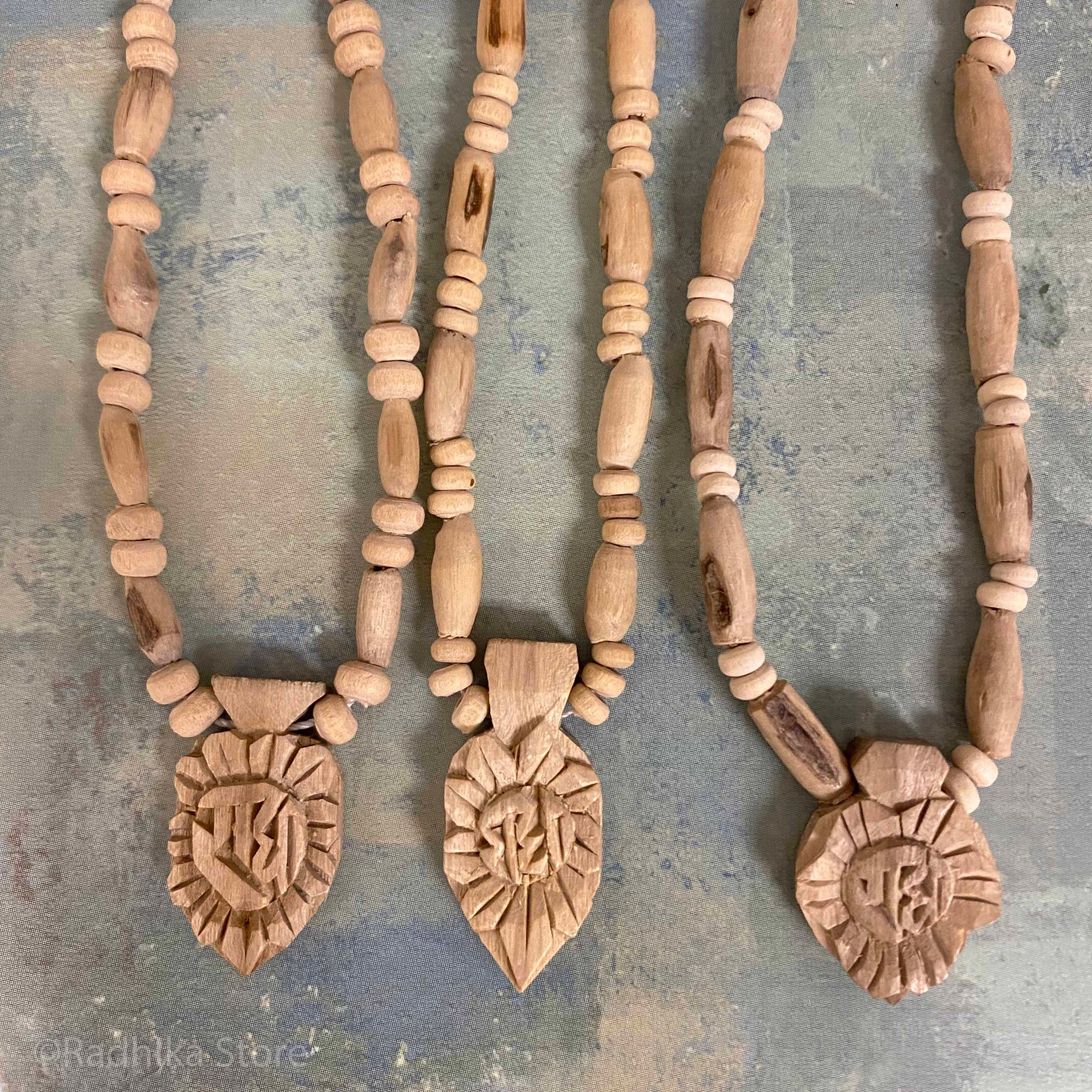 Small Radha Lotus Pendant-Tulsi Necklace