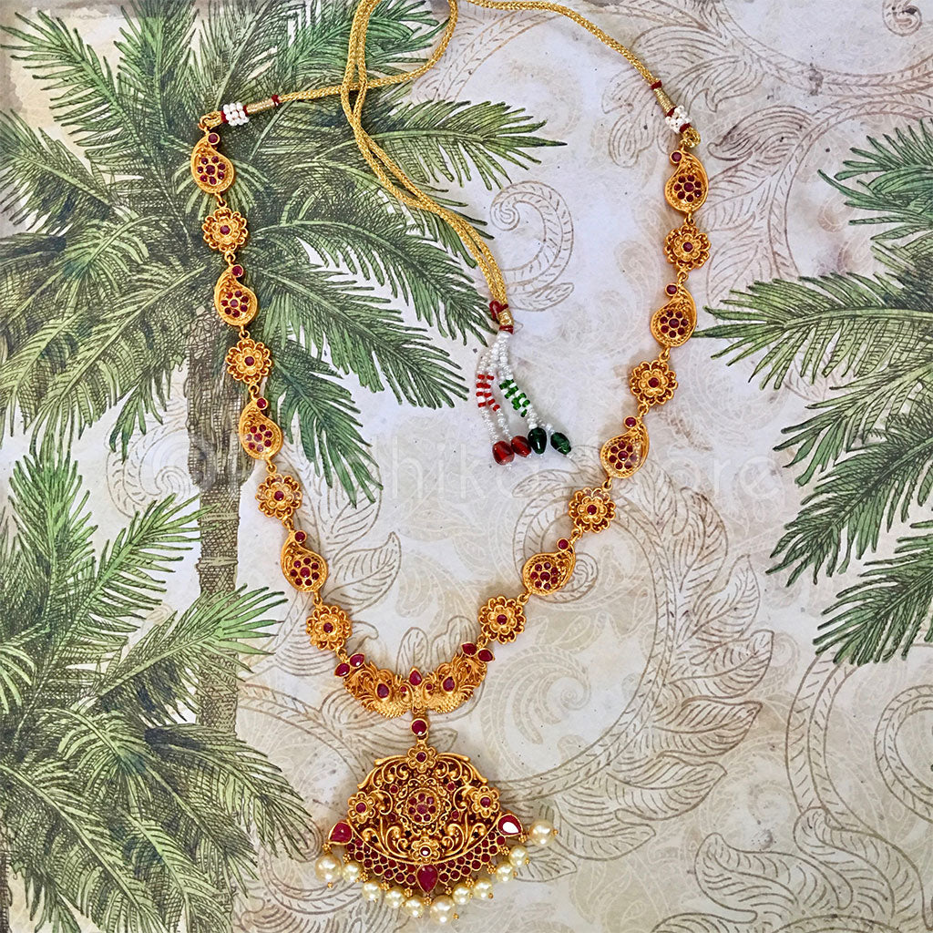 Paisley Peacock Garden Necklace