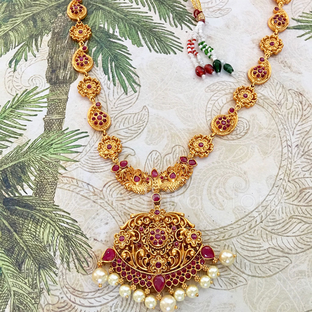 Paisley Peacock Garden Necklace