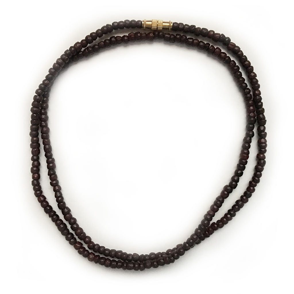 Black Wood Neck Beads - 21"Inch