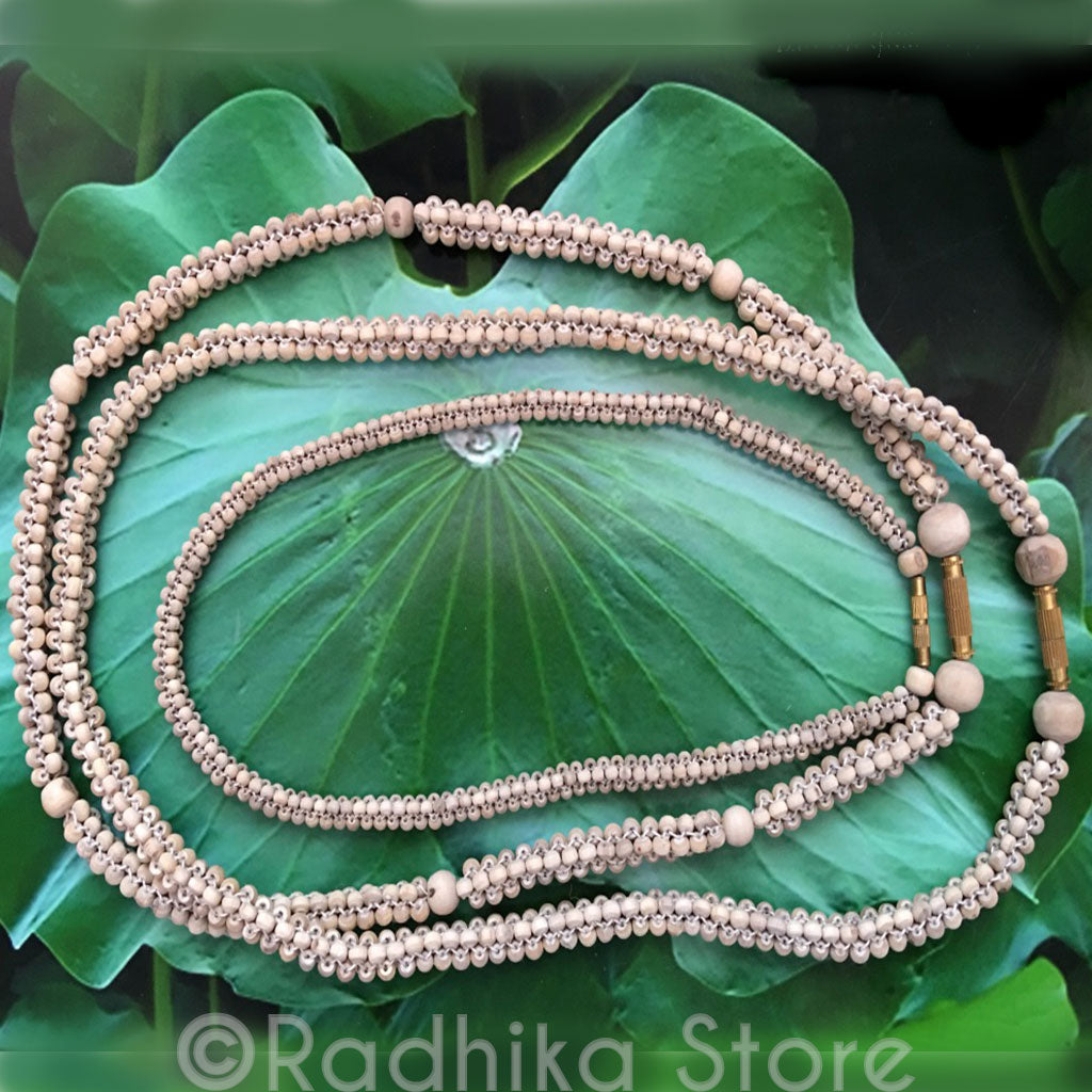 Woven Small Round Tulasi Necklace