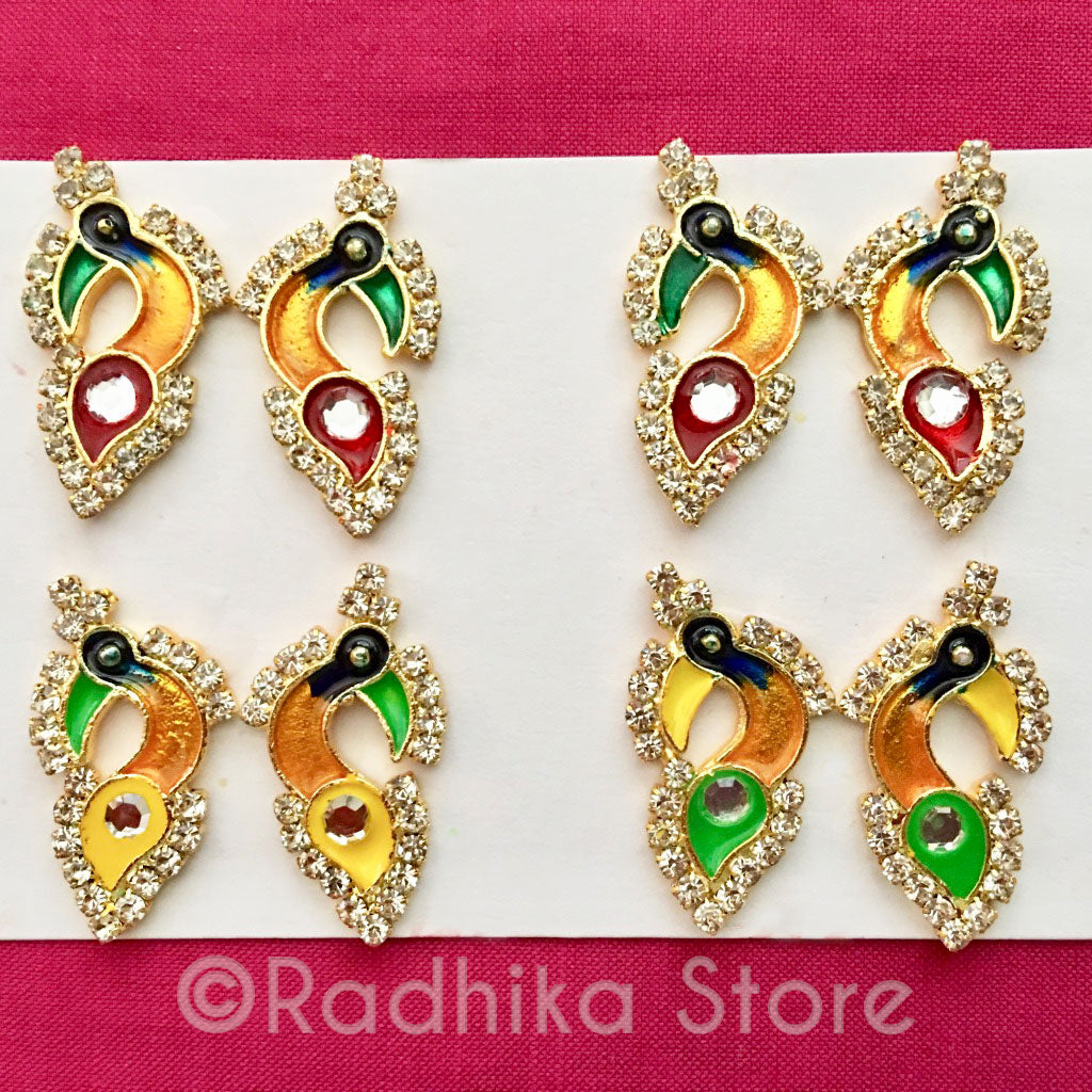 Peacock Deity Earrings, Crowns and Turbans- 3 Colors