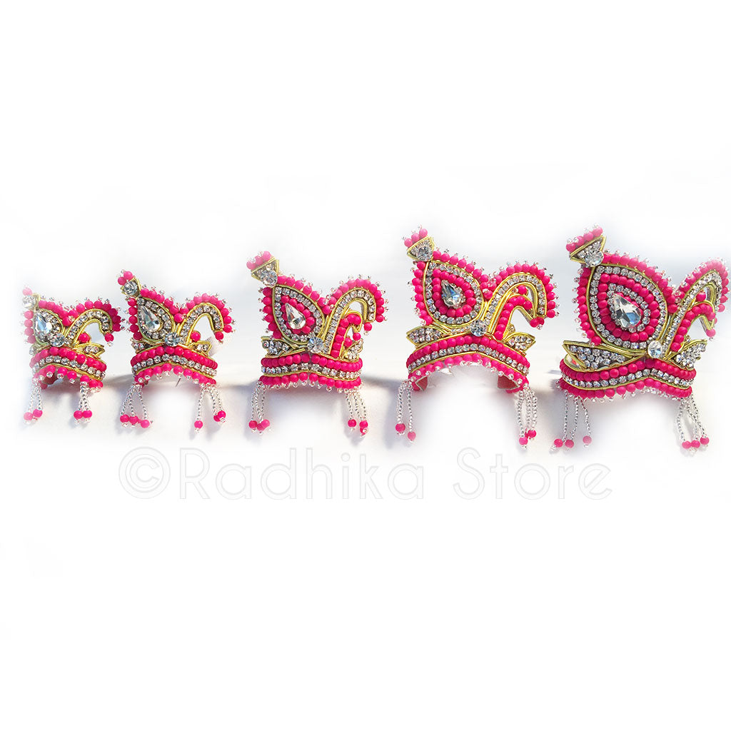 Bright Pink Vrindavan Swan - Rhinestone Crown