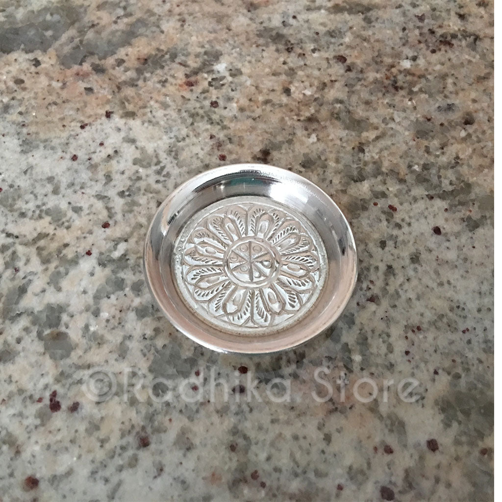 Exquisite Silver Arati Tray Complete Set - 5" Inch Mini Set