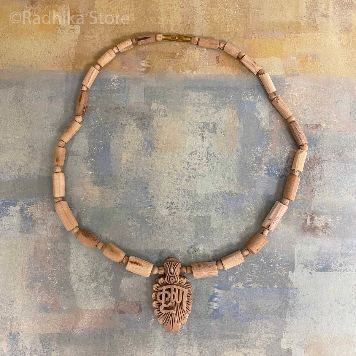 Krishna Lotus - Krishna Peacock Plume Lotus - Tulsi Necklace