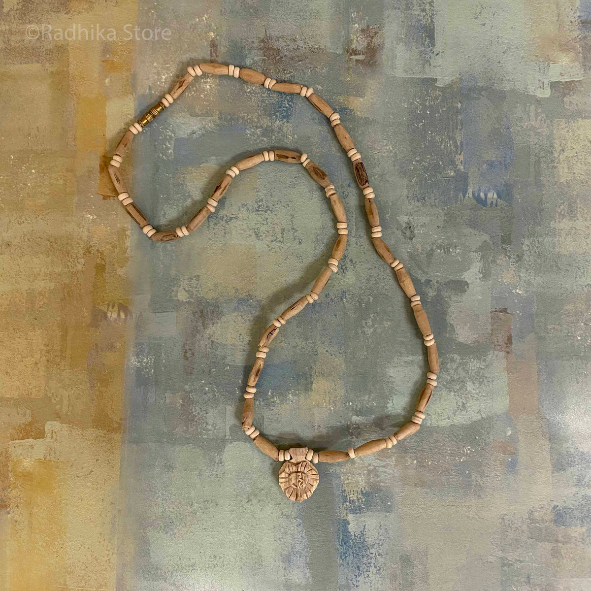 Small Radha Lotus Pendant-Tulsi Necklace