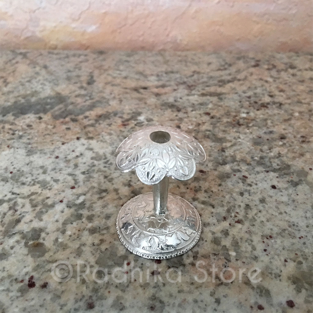 Exquisite Silver Arati Tray Complete Set - 5" Inch Mini Set