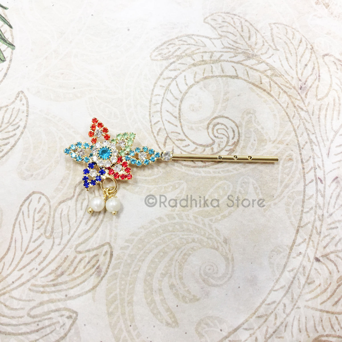 Multi Color Rhinestone Star Flute