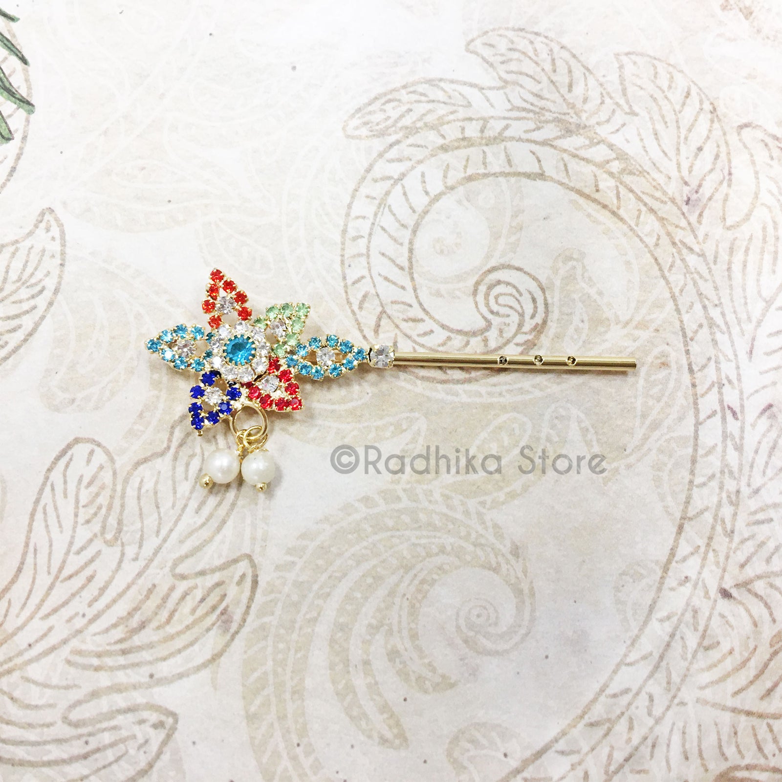 Multi Color Rhinestone Star Flute