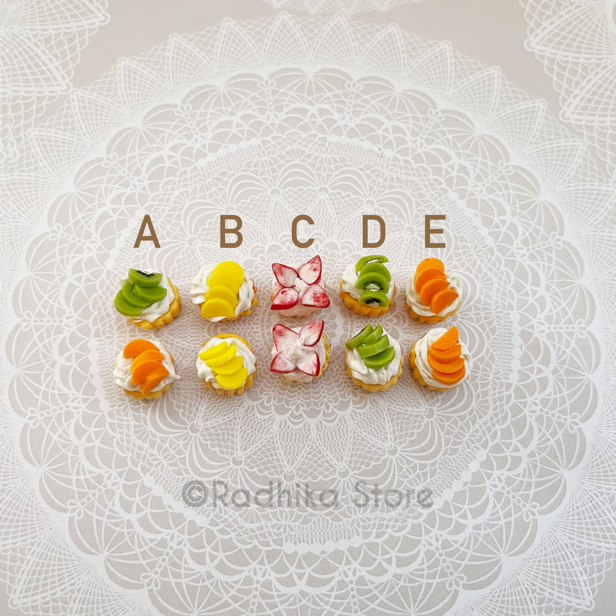 Tiny Fruit Cupcakes - Choose Fruits - Set of 2