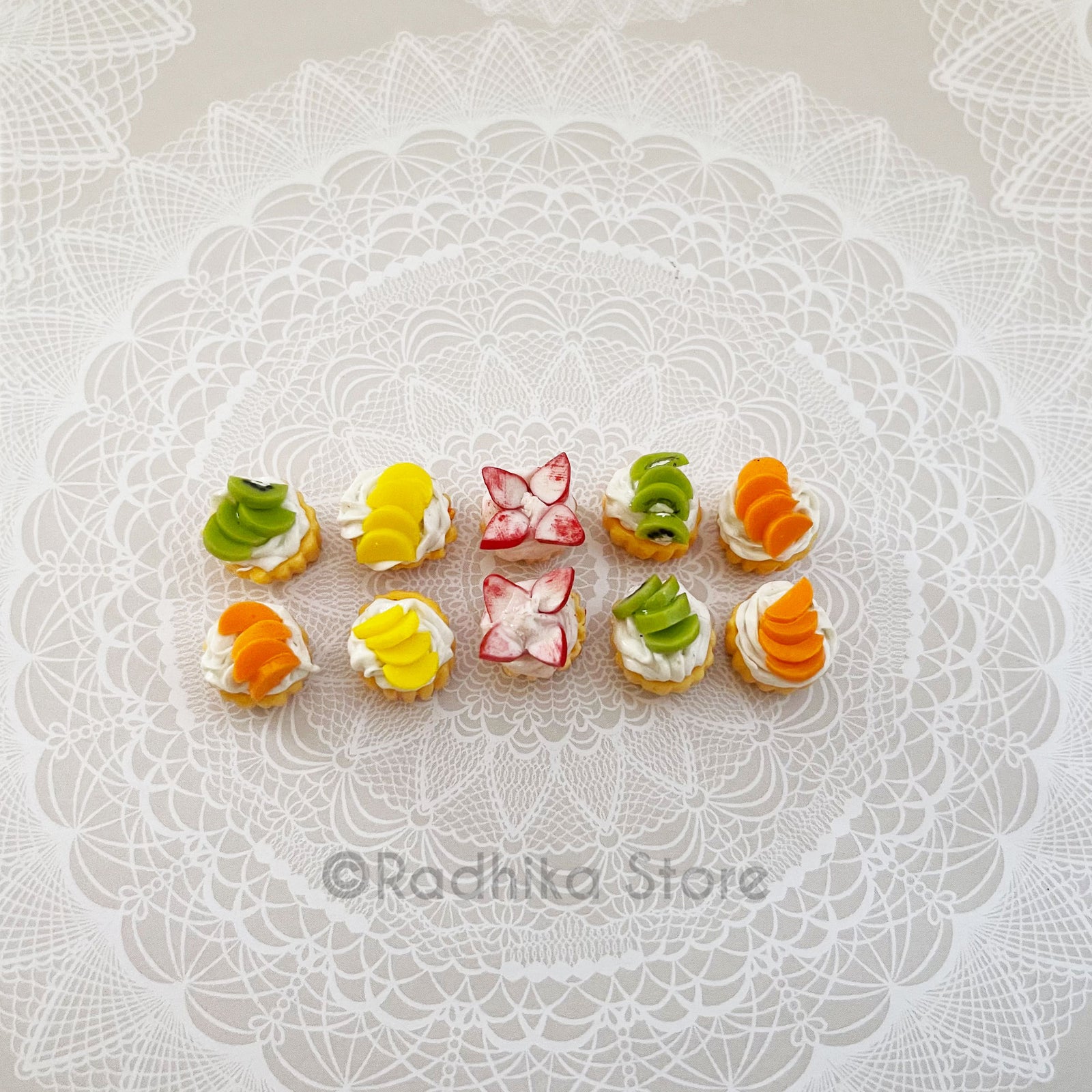 Tiny Fruit Cupcakes - Choose Fruits - Set of 2