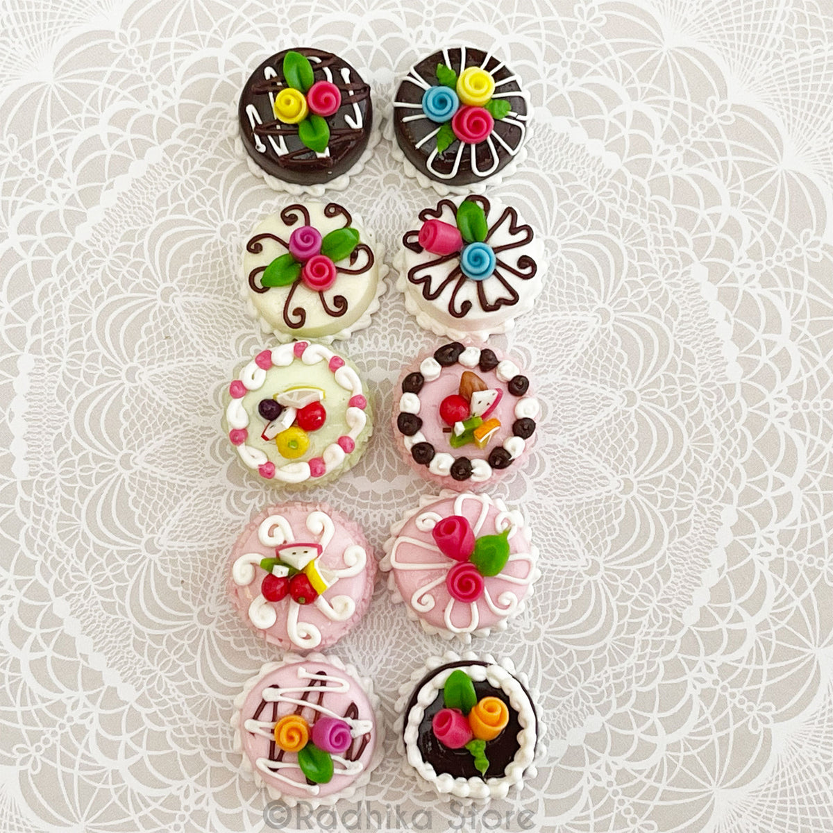 Tiny Dazzling Round Cakes - Choose- Set of 2