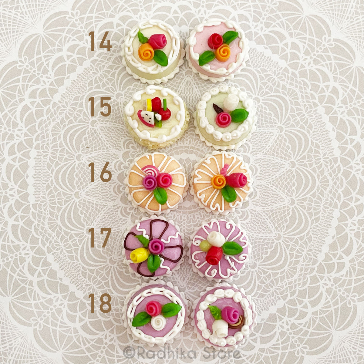 Tiny Frosty Round Cakes - Choose- Set of 2