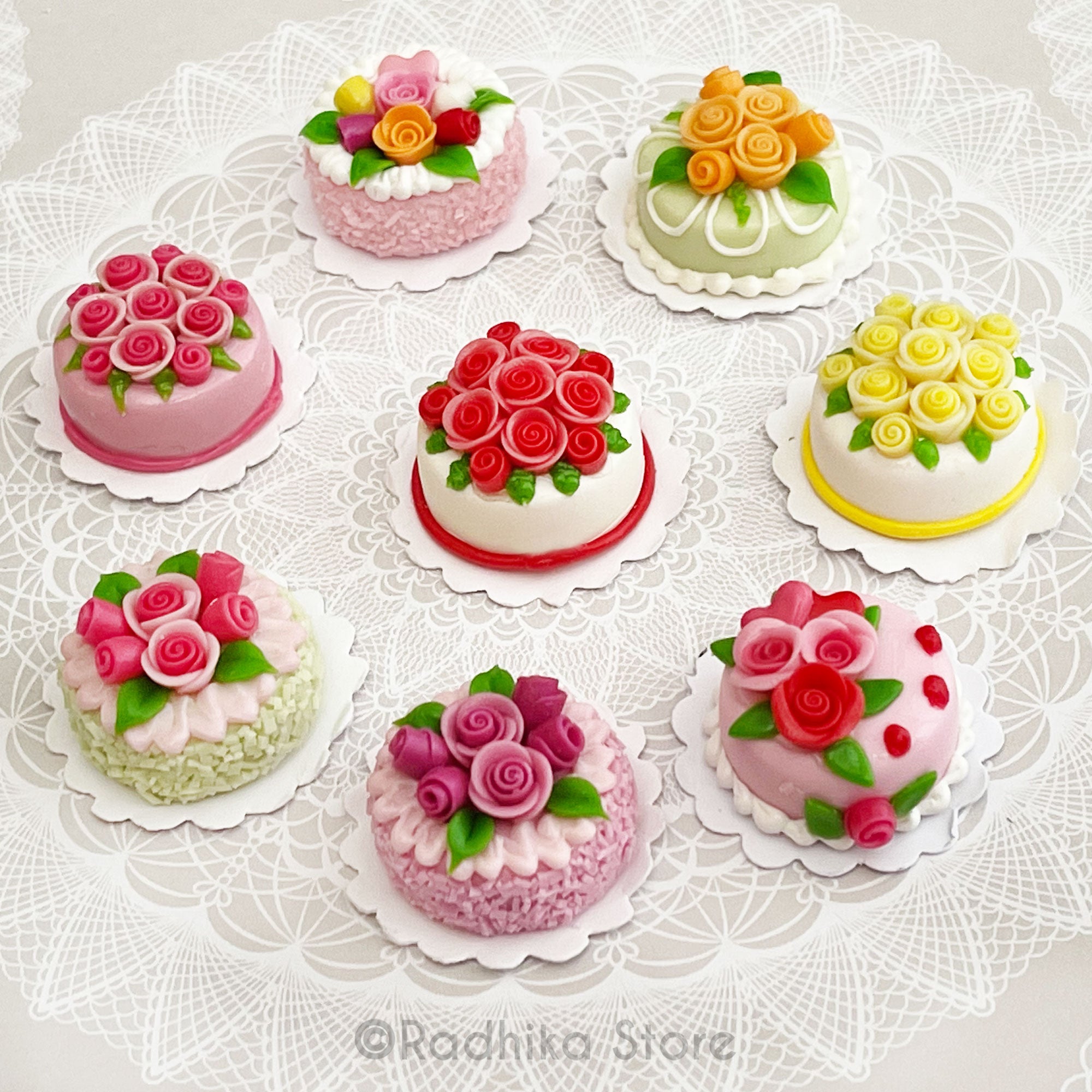 Small Round Specialty Rose Bouquet Cakes - Choose Cake