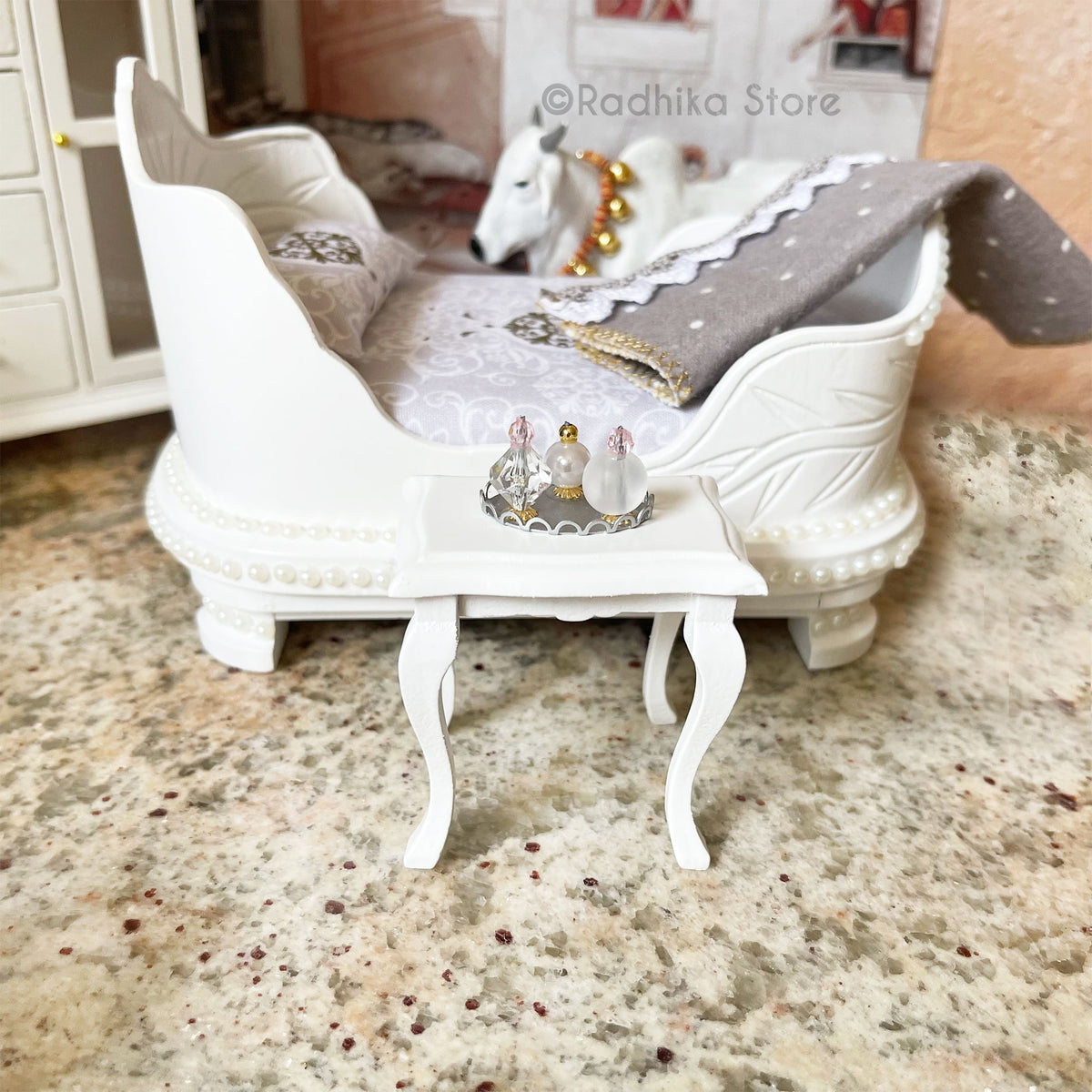 Miniature Silver Color Perfume Tray