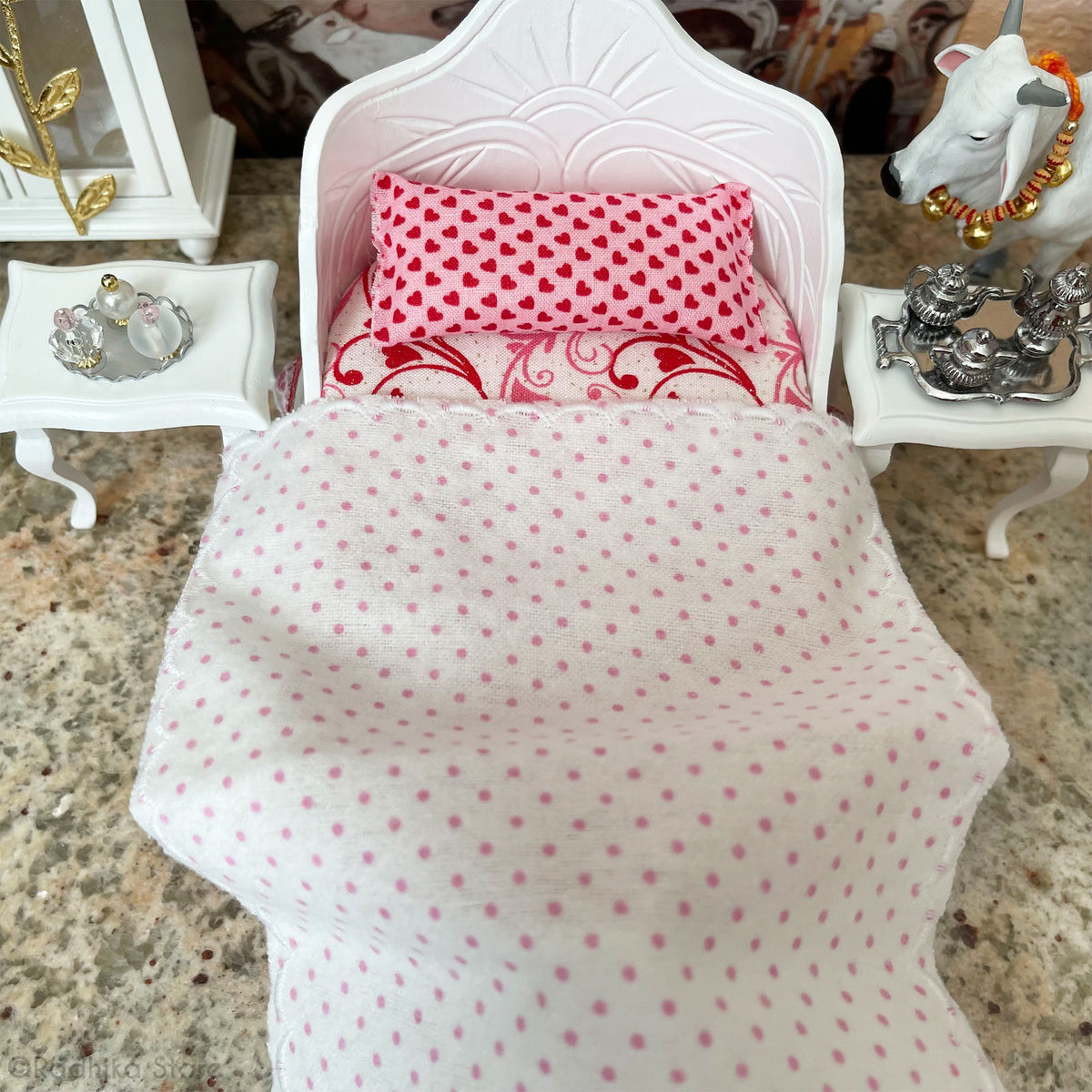 Sweet Heart Madhuram Bed - Pure White Finish