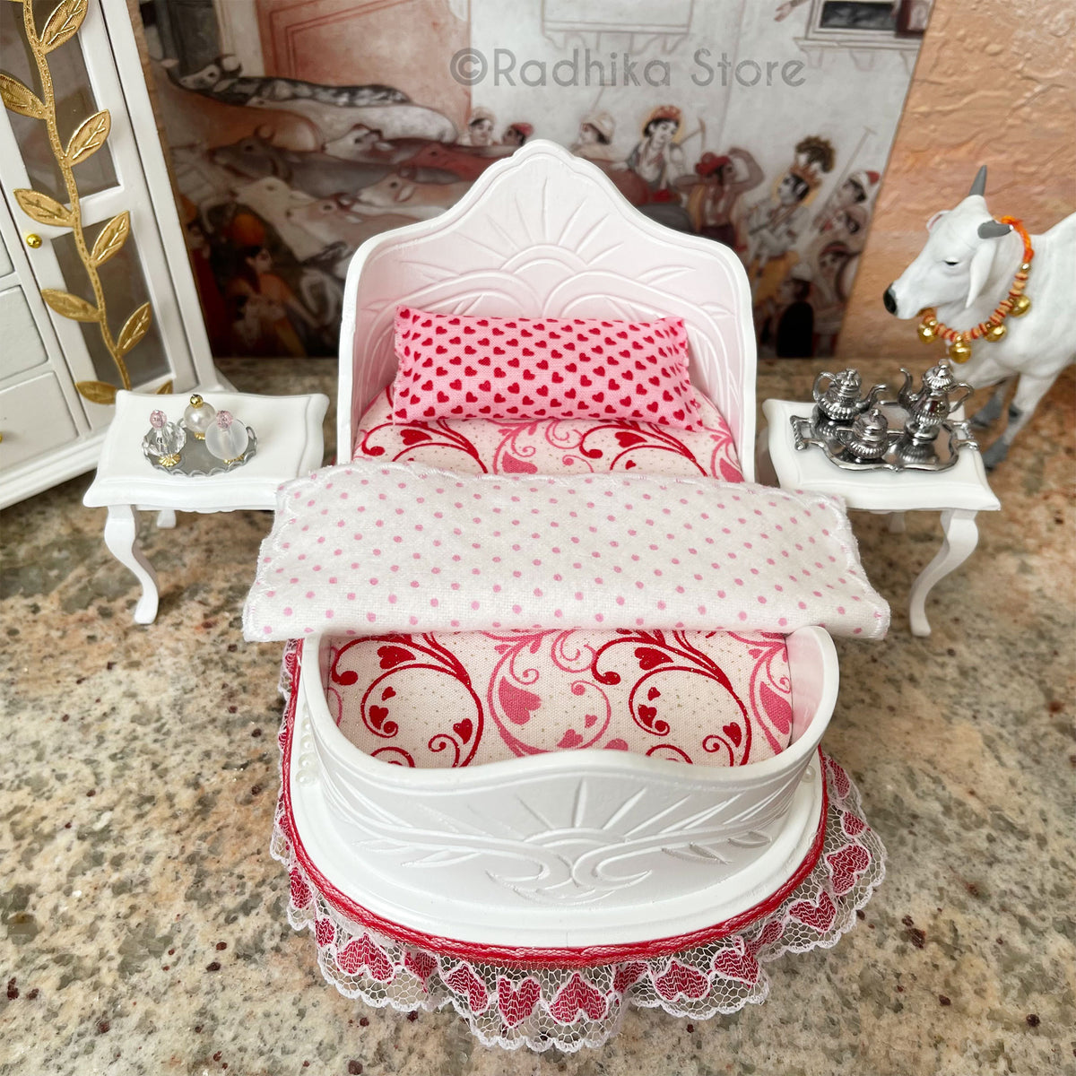 Sweet Heart Madhuram Bed - Pure White Finish