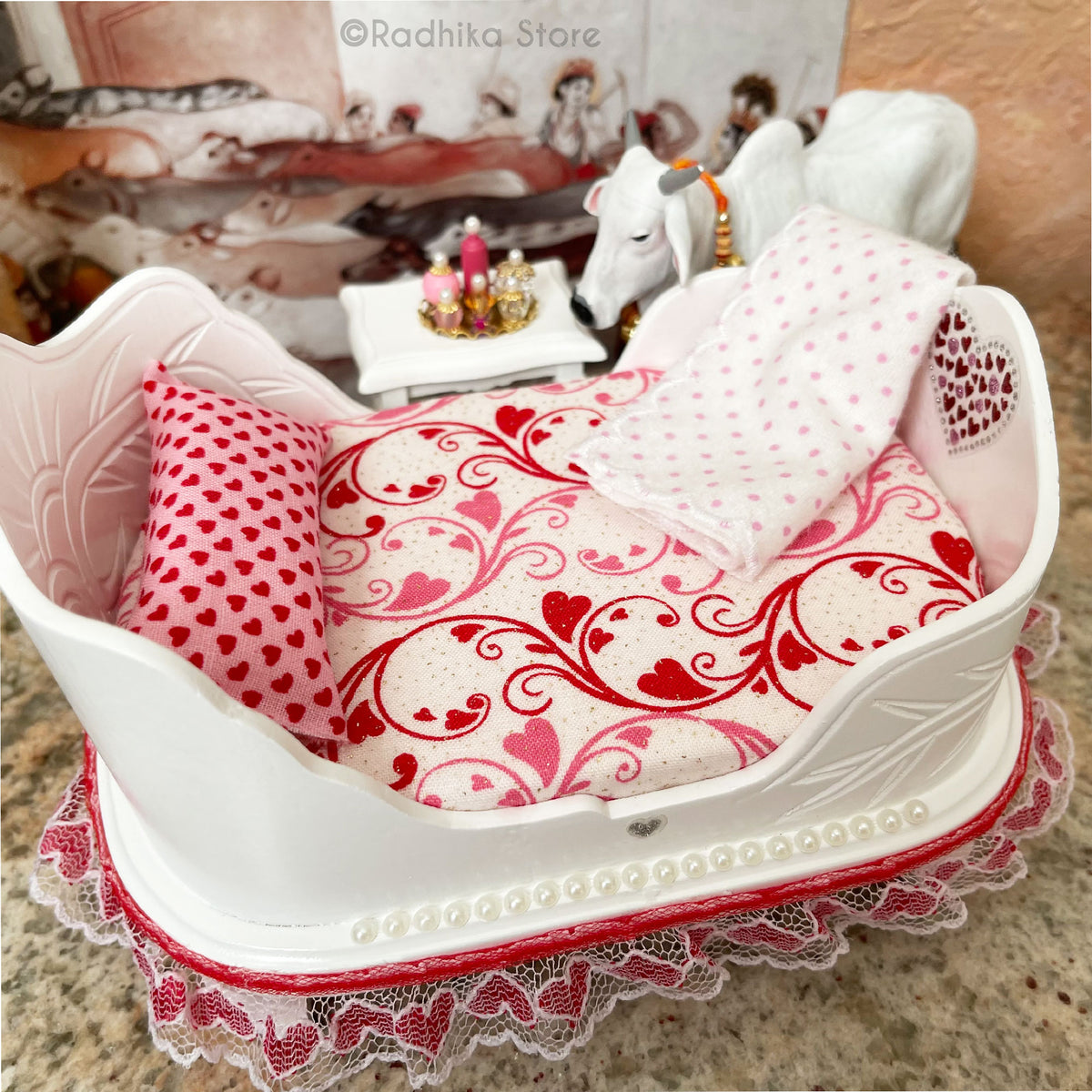 Sweet Heart Madhuram Bed - Pure White Finish