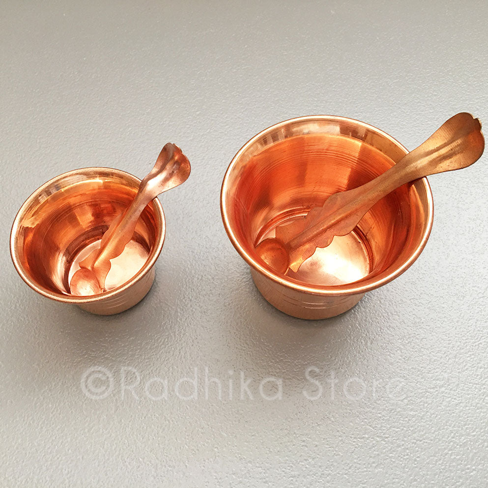Copper Achman Spoon- 3" Inches Long and 4" Inches Long