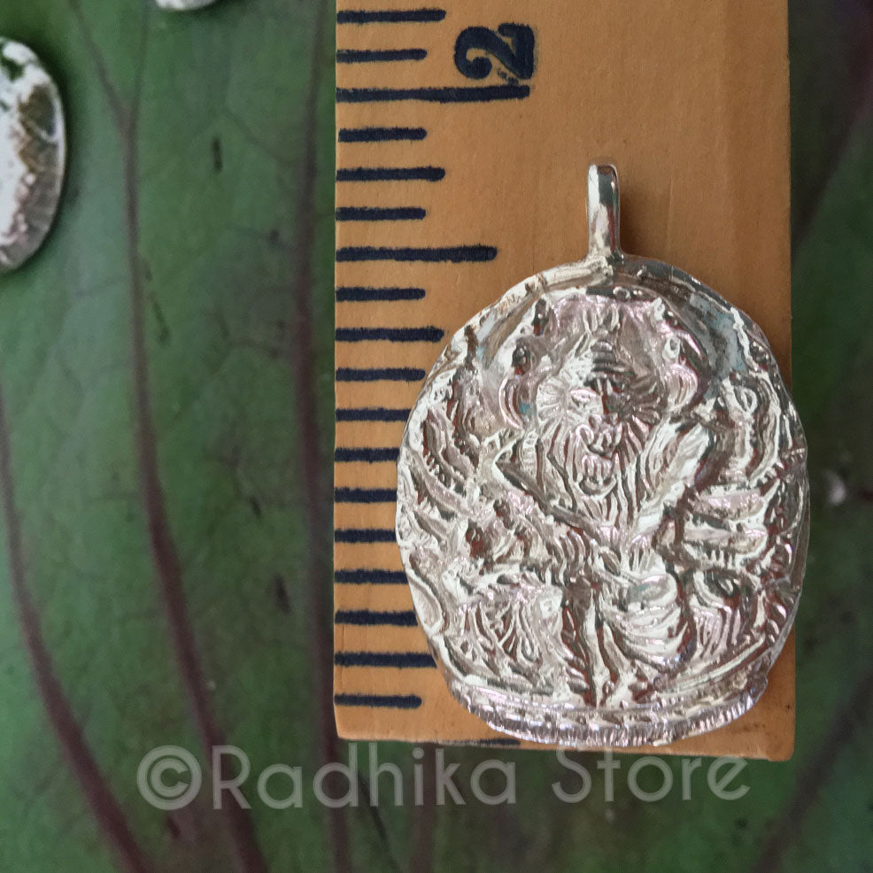 Ahobilam Narasimhadeva Relic Style -  Silver Pendant- 2 Sizes