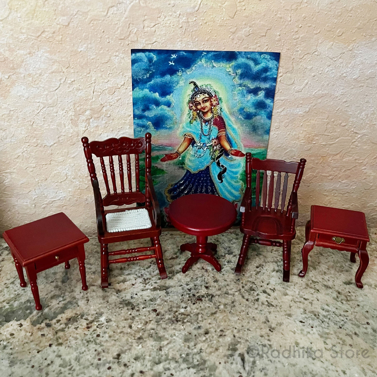 Little Mahogany Rocking Chair For Srila Prabhupada