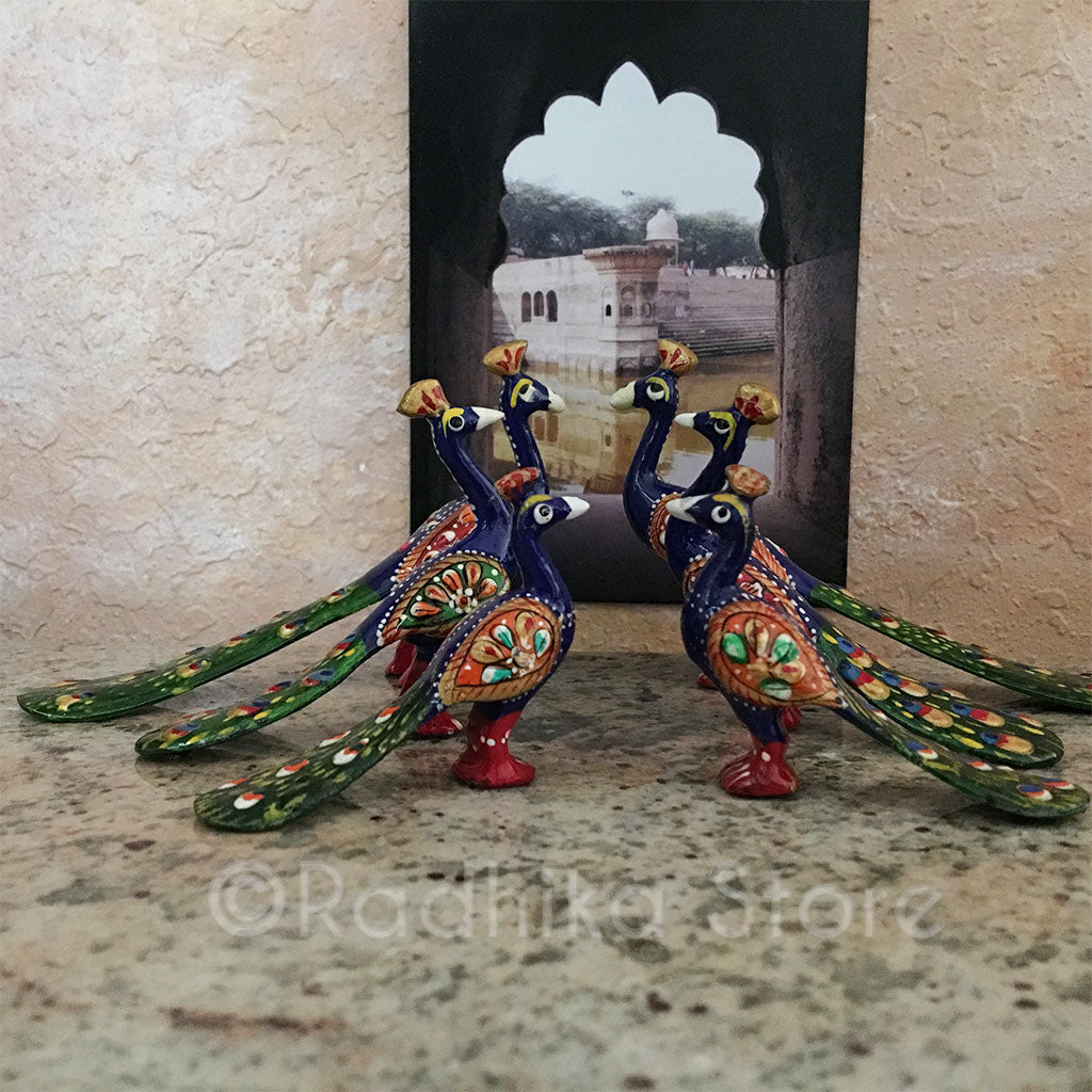 Vrindavan Peacocks - Ceramic - Choose From Three Sizes - Radhika Store