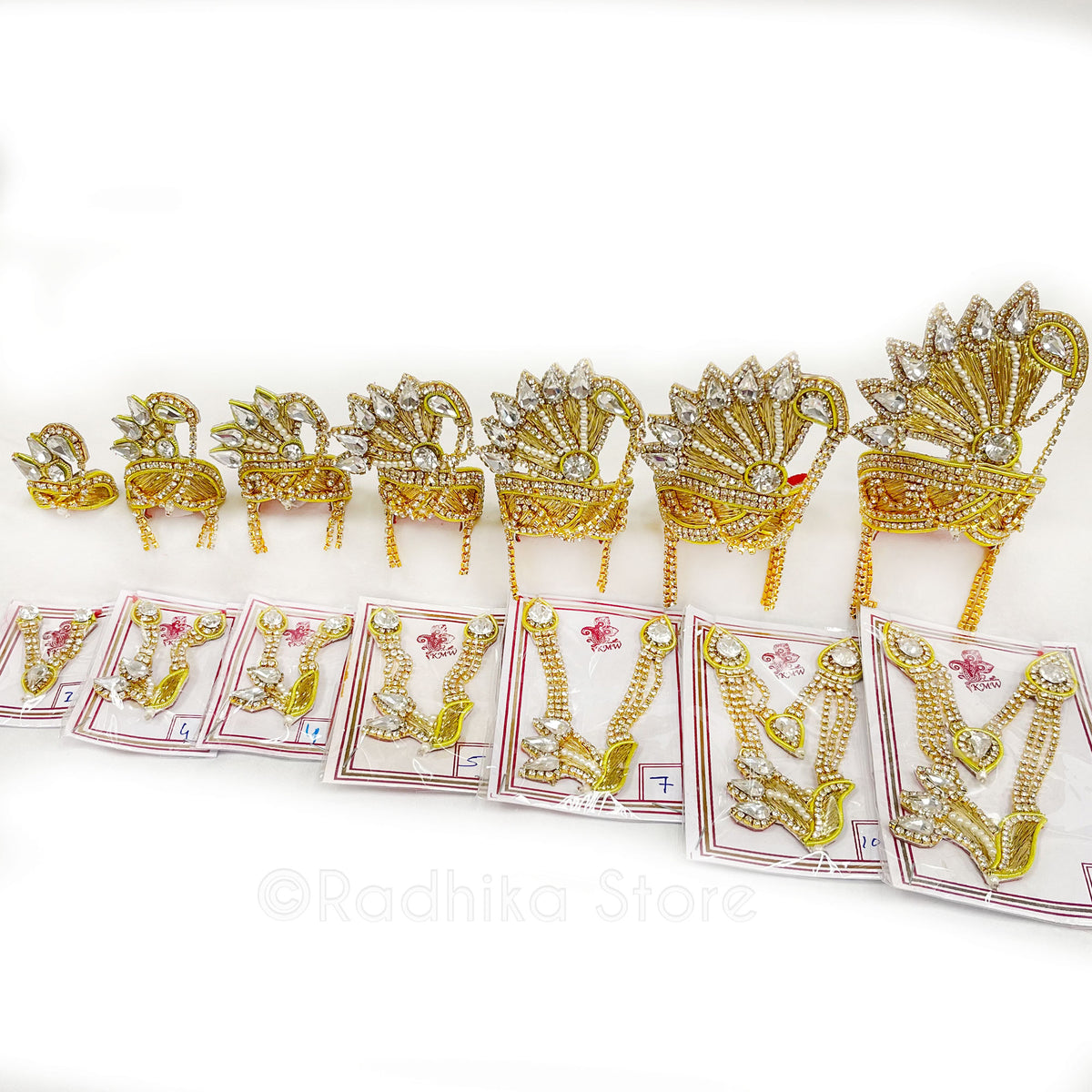 Majestic Golden Ananta - Deity Crown and Necklace Set