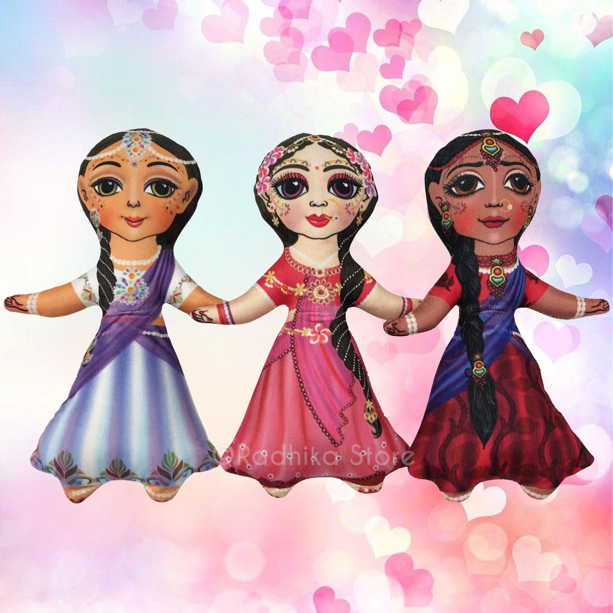 Set of Three Gopis-  Left Wing - Transcendental Dolls