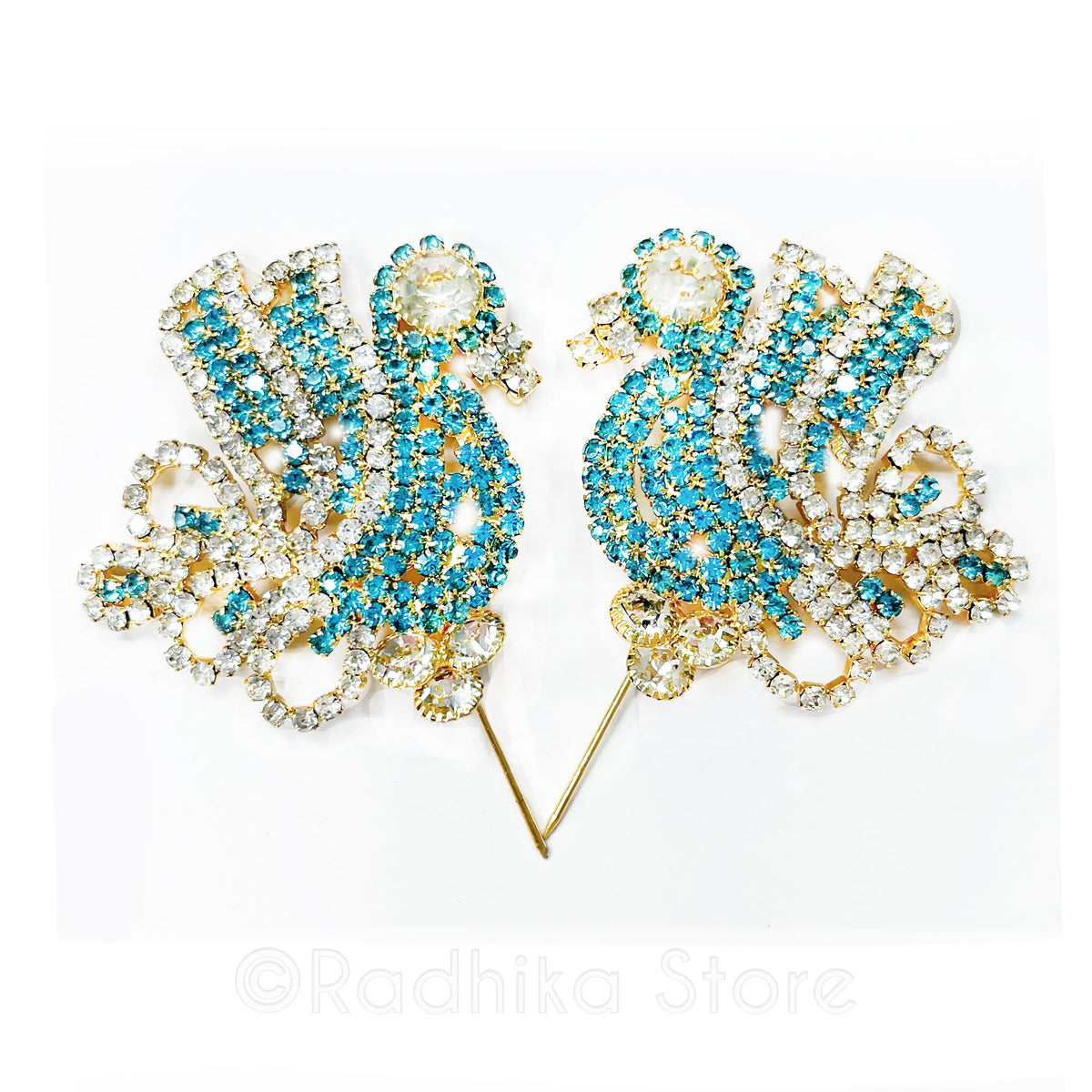 Baby Peacocks- Rhinestone Deity Turban Pins-Choose Color