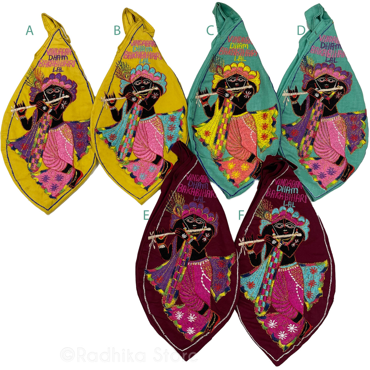 Vrindavan Dham BakaBhari Lal- Embroidery Bead Bags