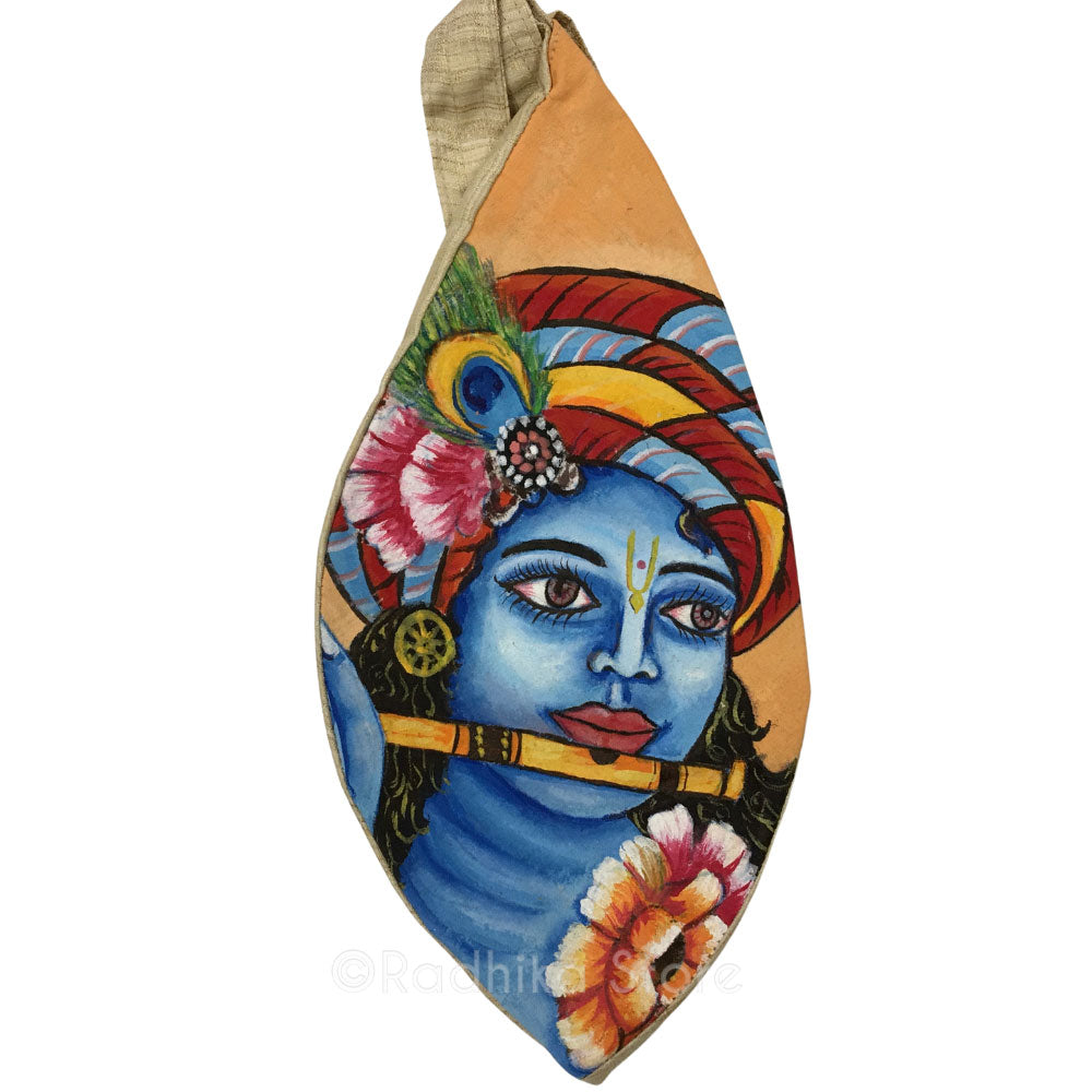 Bansuri Krishna - Hand Painted - Bead Bag
