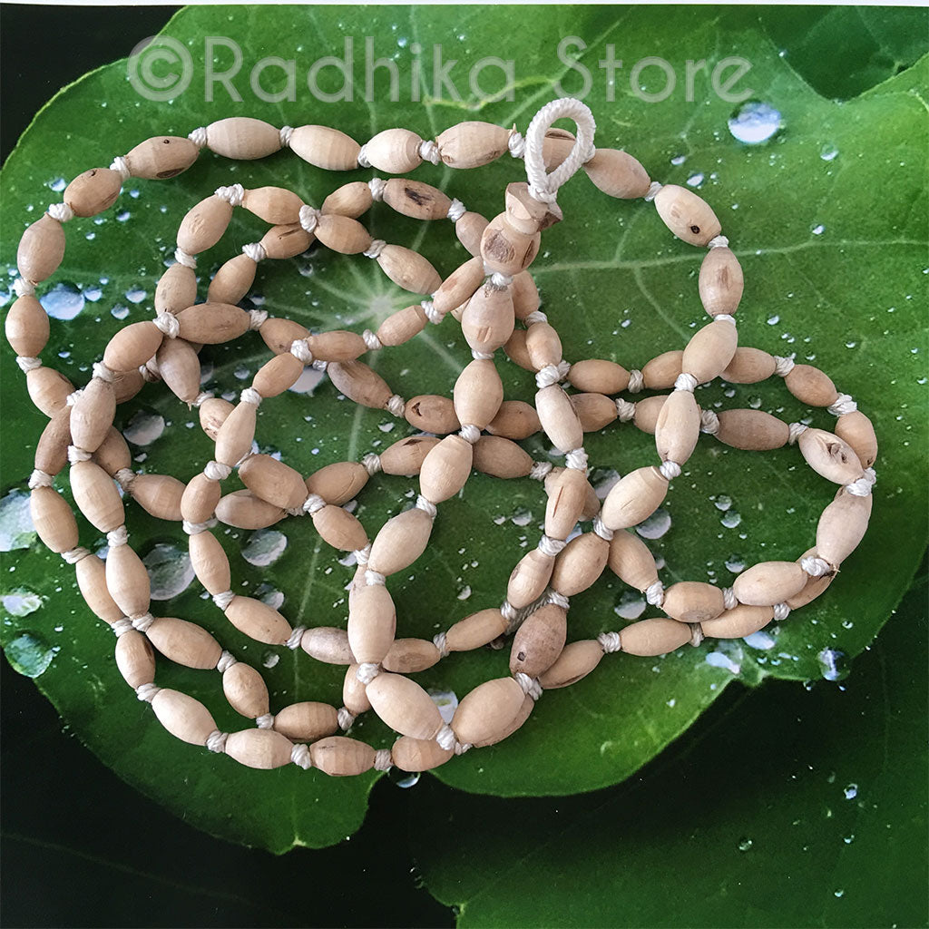 Barrel Shaped Pure Tulsi  Japa Beads - Choose 36 or 38 Inches Long