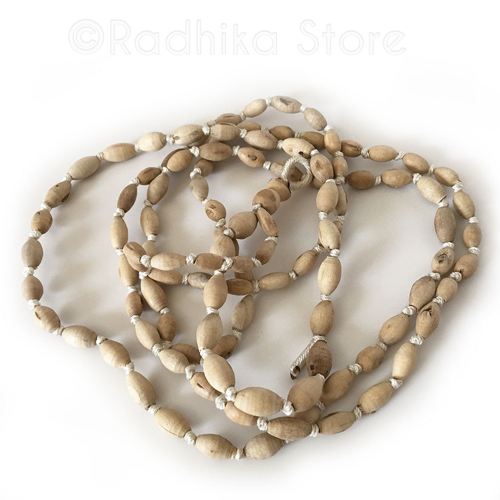 Barrel Shaped Pure Tulsi  Japa Beads - Choose 36 or 38 Inches Long