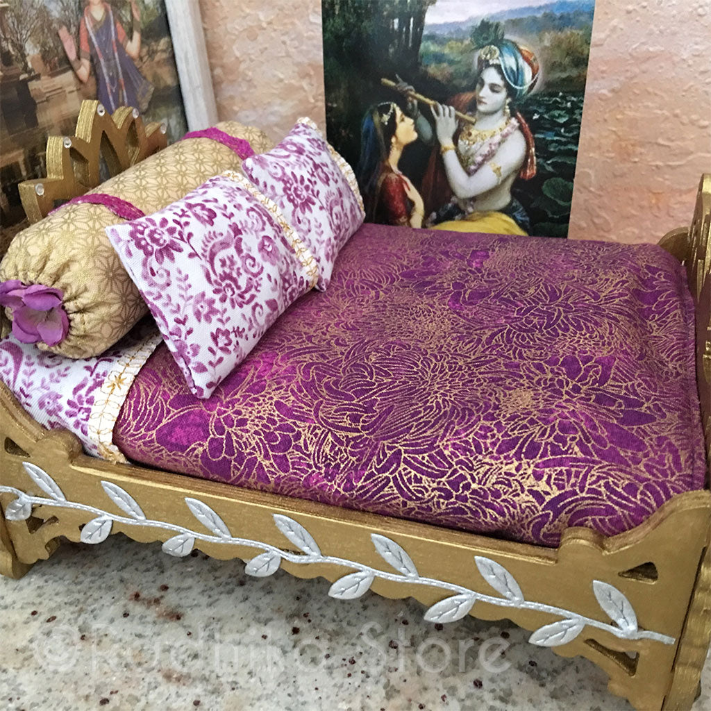 Golden Vrindavan Lotus Bed - 8&quot; Inch