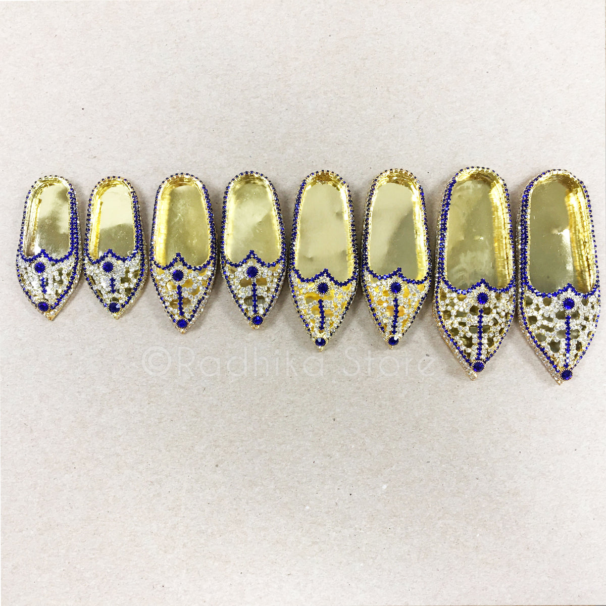 Blue Sapphire and Diamond Rhinestone - Deity Shoes - Large Sizes