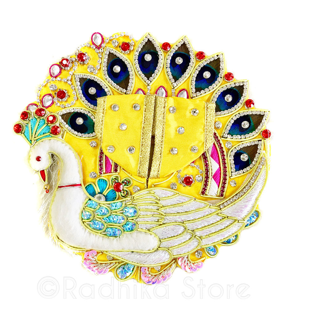 Swan Boat Festival With Peacock Plumes- Laddu Gopal Outfit   0" to 6" Inch Sizes