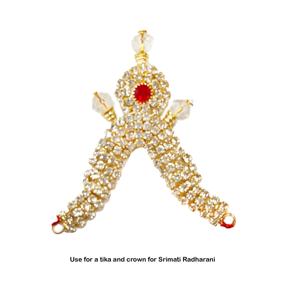 Braj Mandala-Smokey Quartz - Rhinestone Deity Necklace-Choose Size