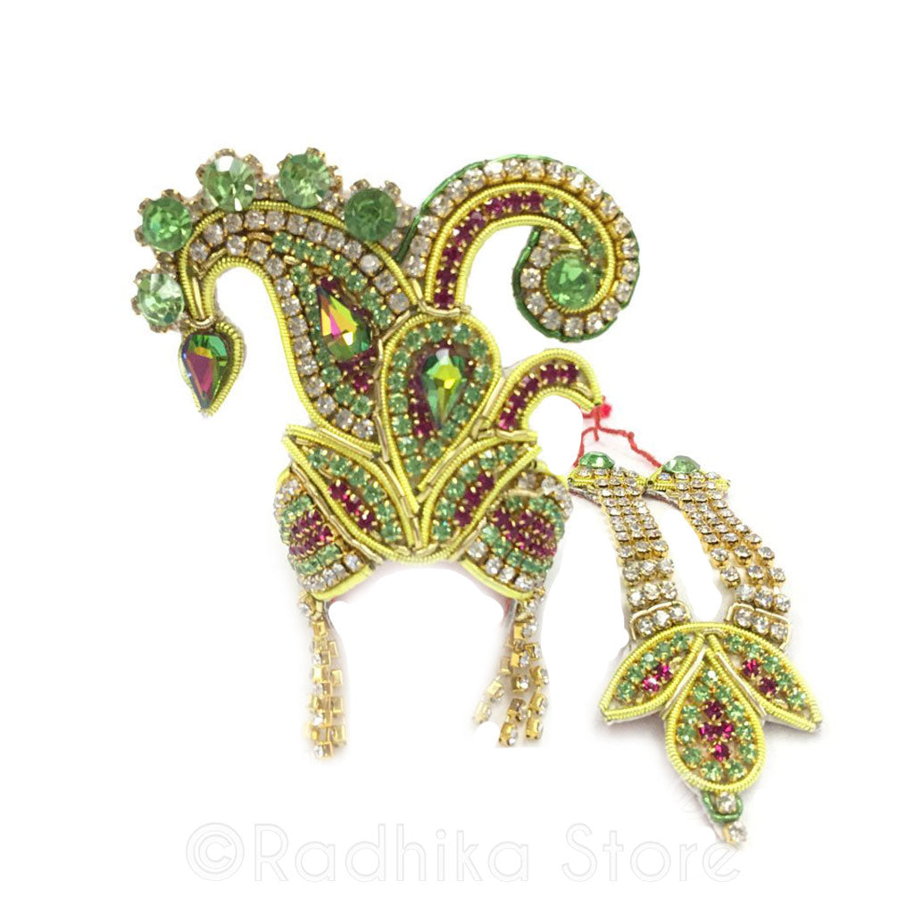 Vrindavan Magesty - Rhinestone Crown and Necklace Set