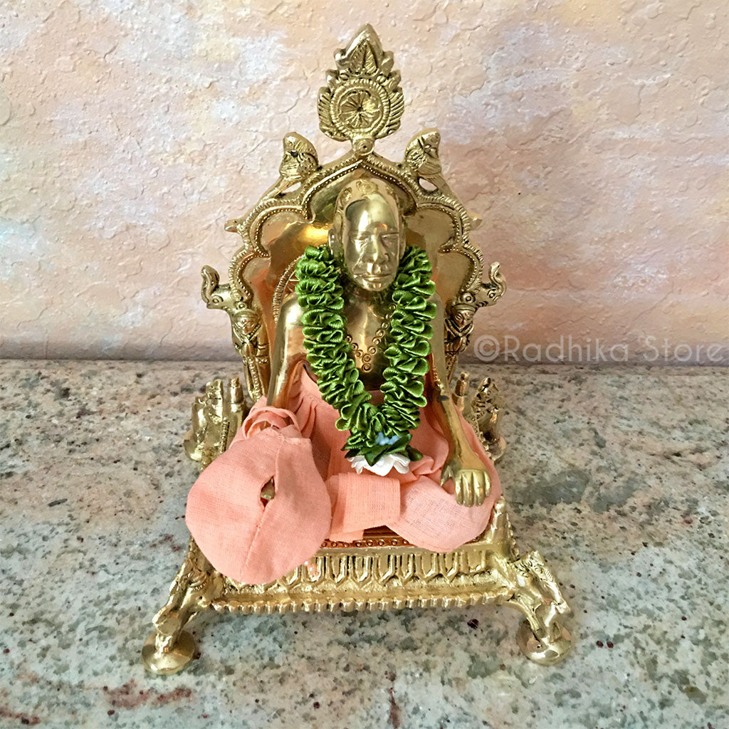 Fancy Brass Vyasasana (Seat)-With Chakra-7 Inch