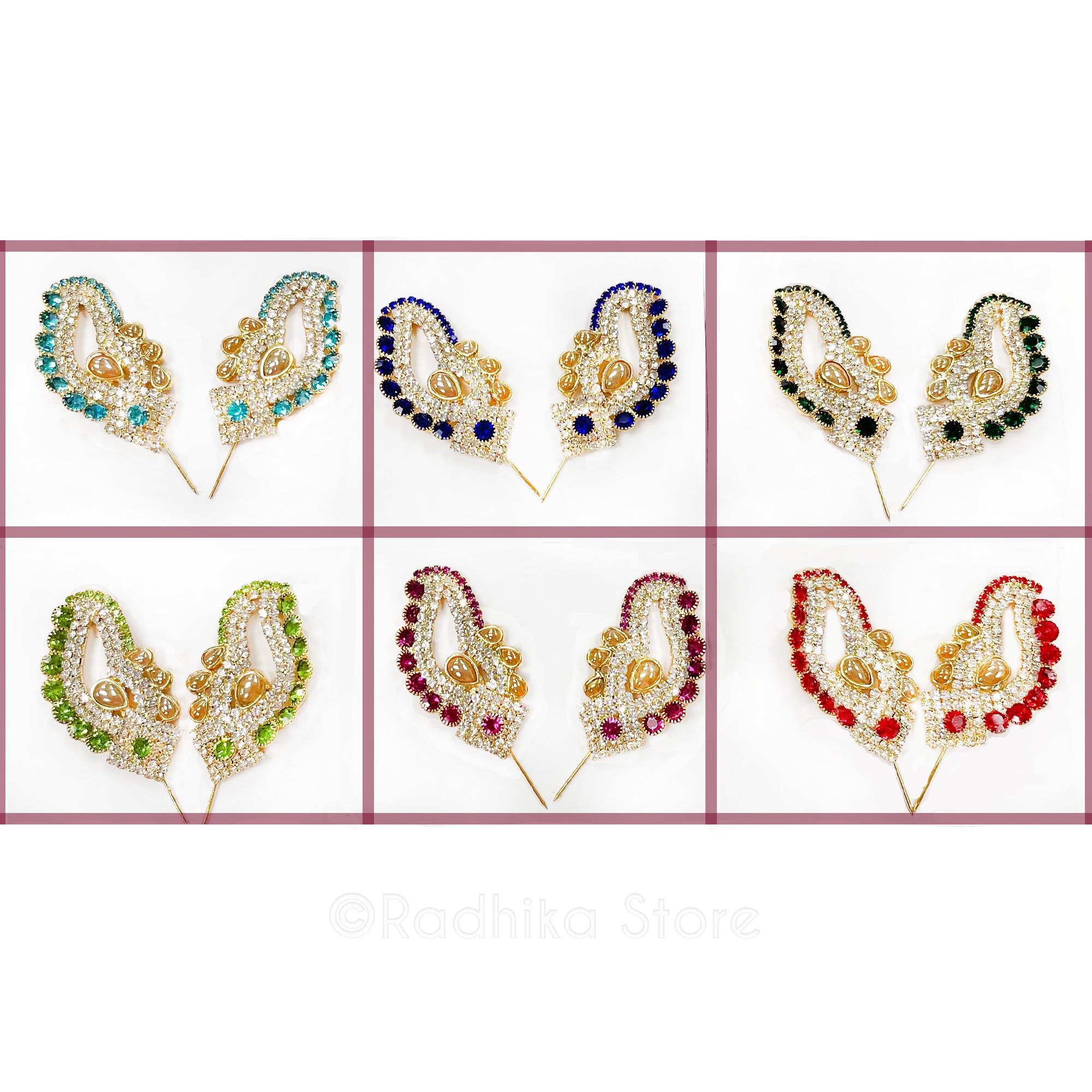 Butterfly- Rhinestone Deity Turban Pins-Choose Color