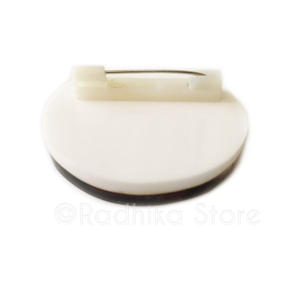 Lord Jagannath Red Hearts Lotus Acrylic Button