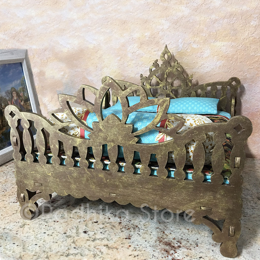 Golden Bronze - Chakra Lotus - Vrindavan Forest Bed - 14 1/2&quot; Inch