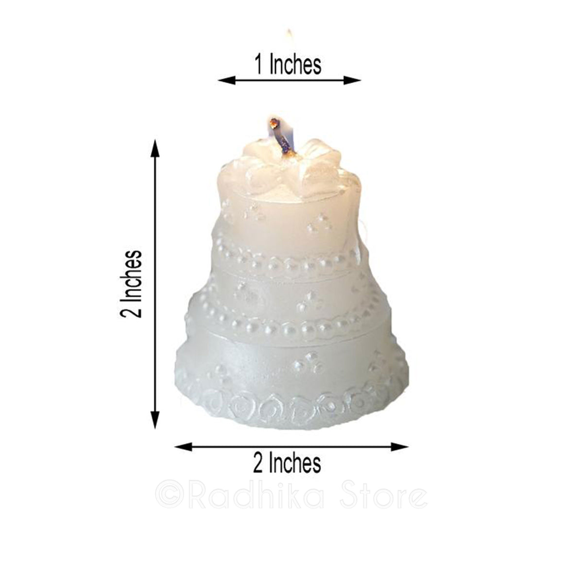 Miniature White Layered Cake Candle