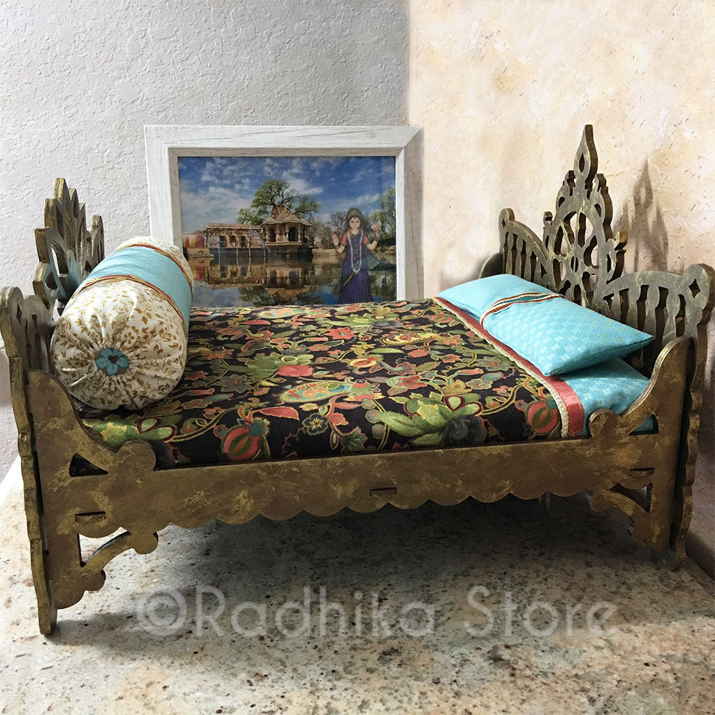 Golden Bronze - Chakra Lotus - Vrindavan Forest Bed - 14 1/2&quot; Inch