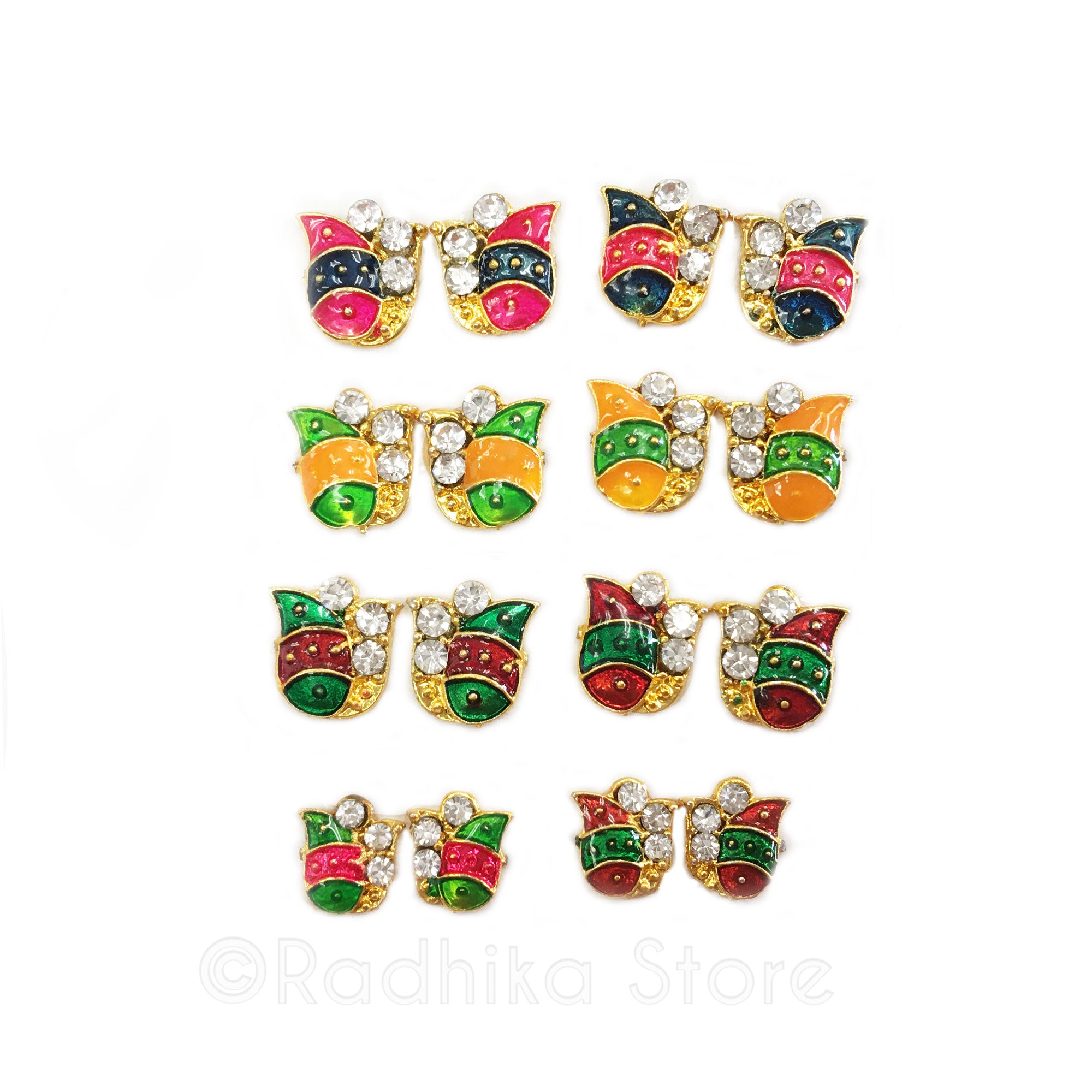 Chandrika Earrings Sets. - 2 Sets Each - Choose Color Sets