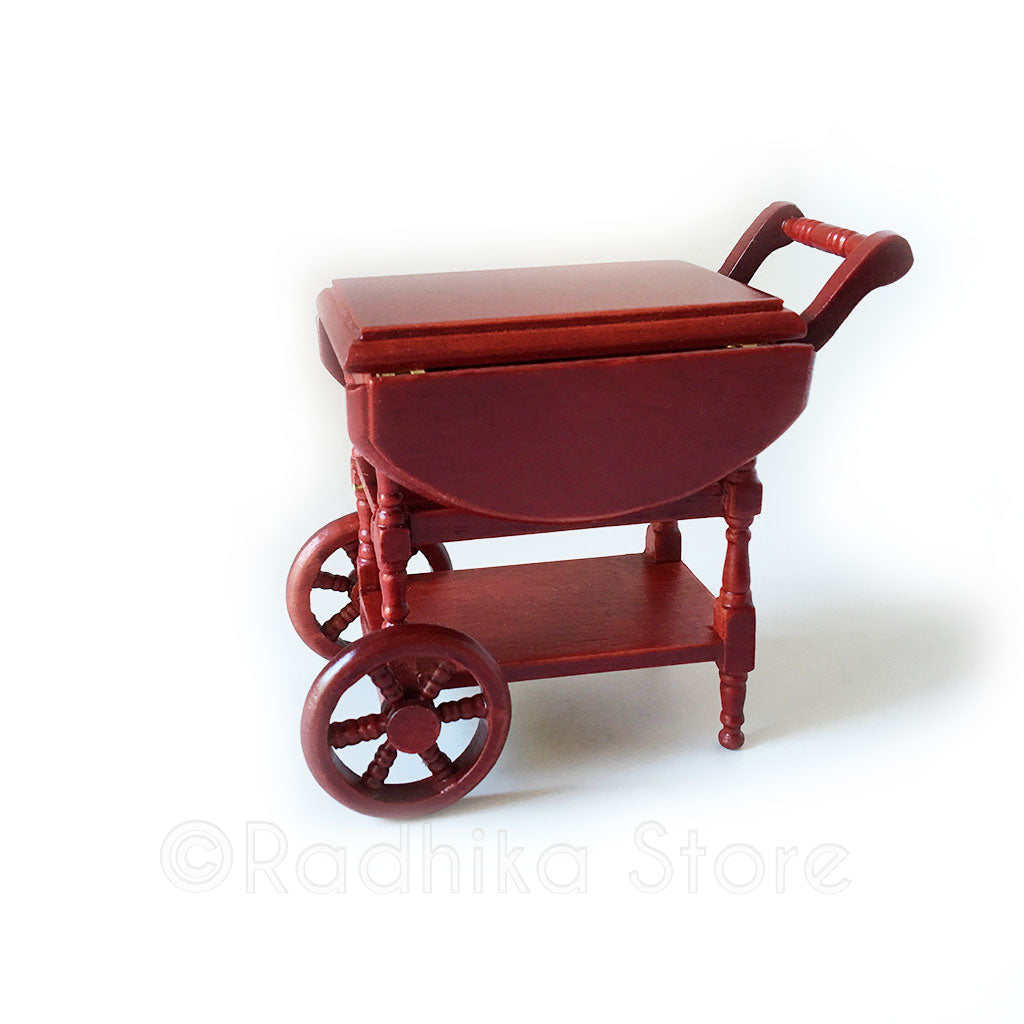 Cherry Wood Serving Cart