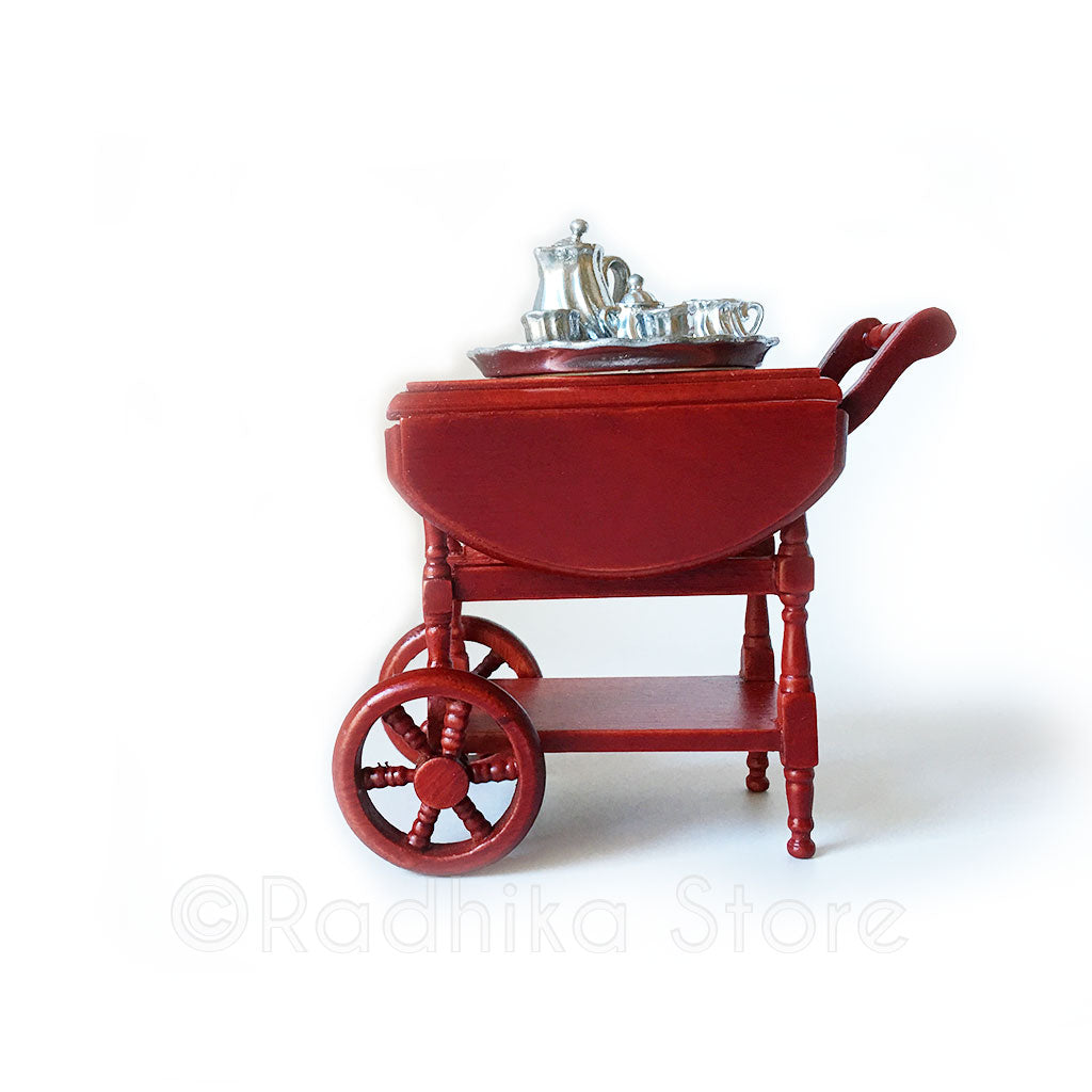 Cherry Wood Serving Cart