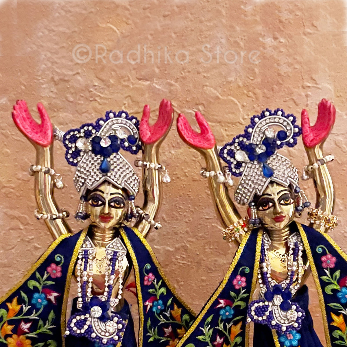 Sparkling Sapphire Blue - Deity Crown and Necklace Set