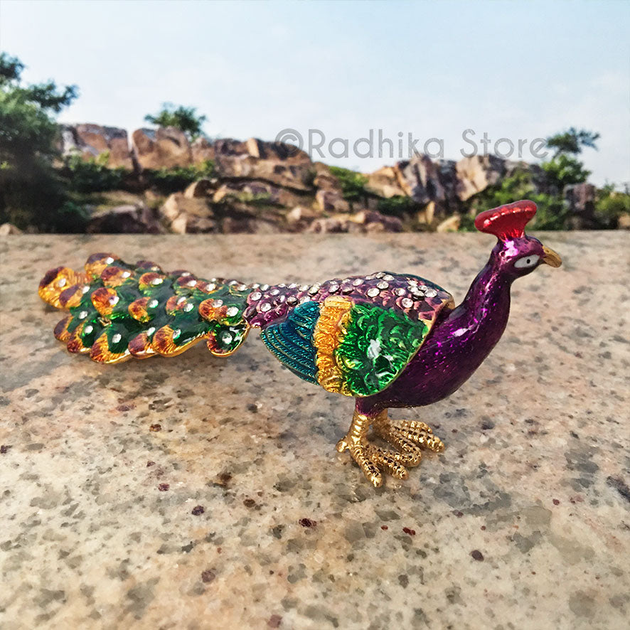 Colorful Jeweled Govardhana Peacocks - Hidden Treasure- Choose Color