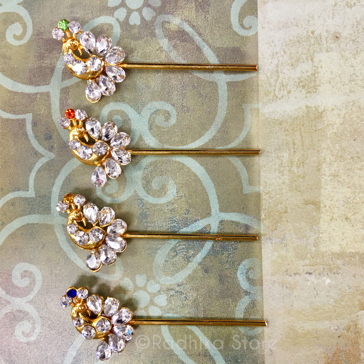 Crystal Teardrop Peacock Flute - 2.2 Inch